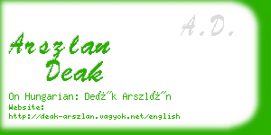 arszlan deak business card